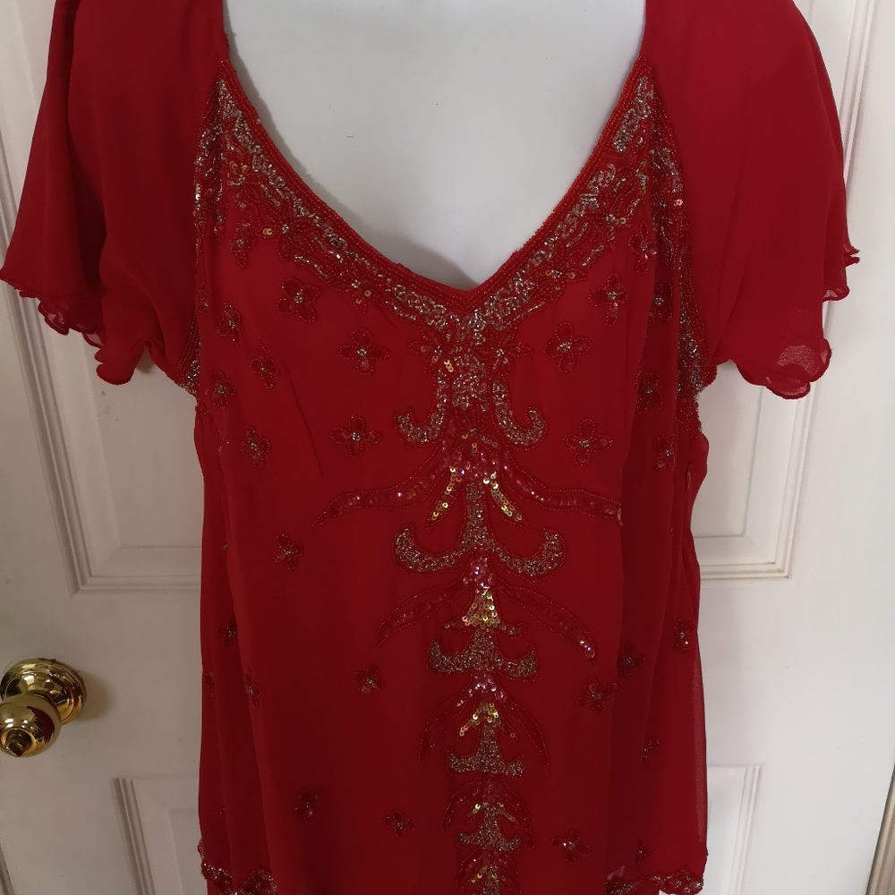 Red beaded tunic